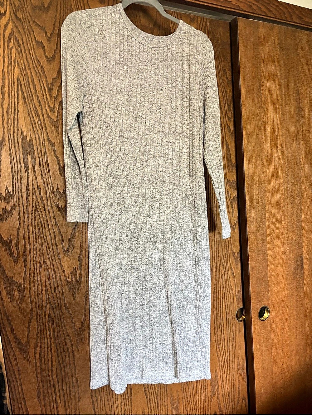 Long Sleeve Gray Midi Dress Like New